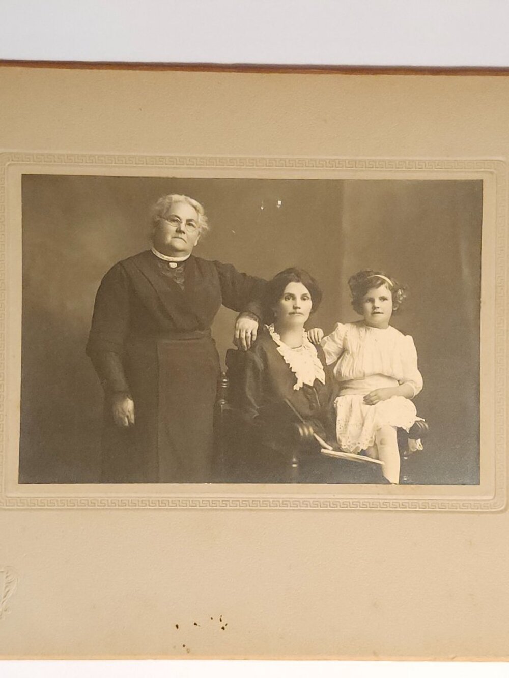 VINTAGE Family Portrait of Three Female Generations in One Photo